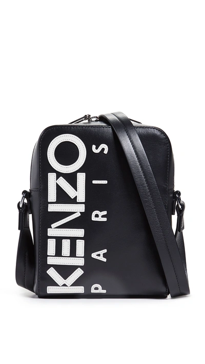 Shop Kenzo Logo Large Crossbody Bag In Black