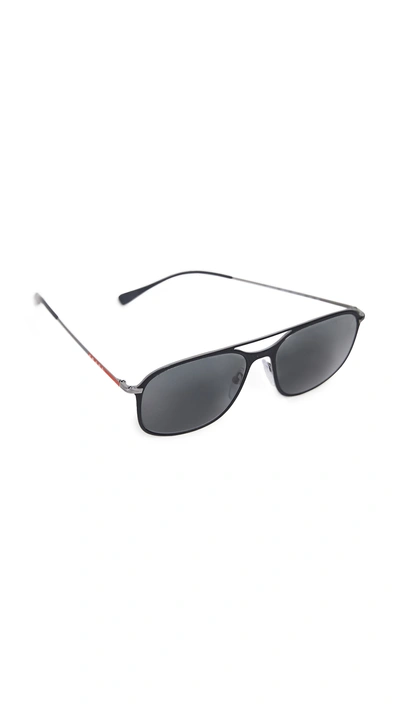 Shop Prada Ps 53ts Sunglasses In Gunmetal/grey