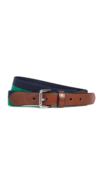 Polo Ralph Lauren Braided Stretch Belt In Navy/green | ModeSens