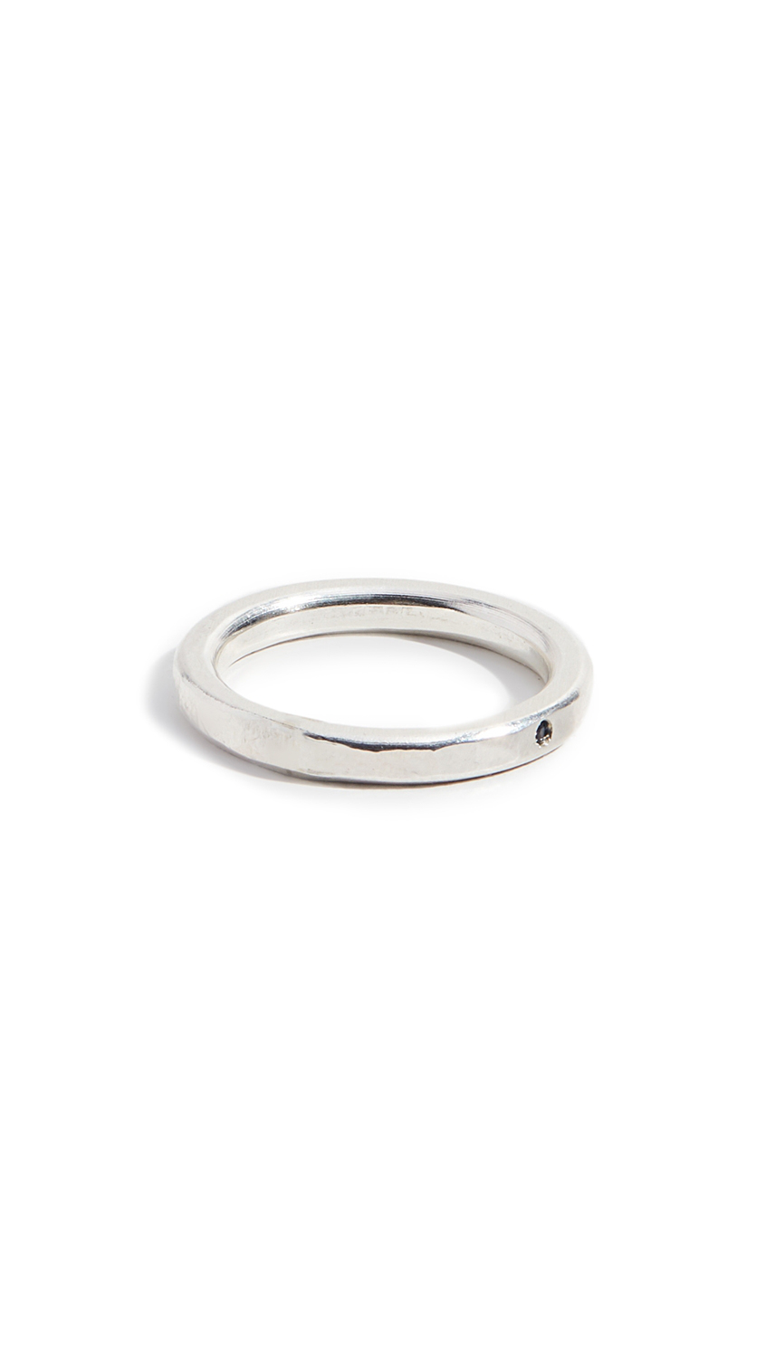 Scosha Simple Band Ring With Blue Sapphire In Silver Blue Modesens