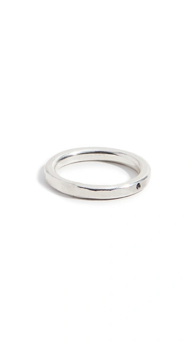 Shop Scosha Simple Band Ring With Blue Sapphire In Silver/blue