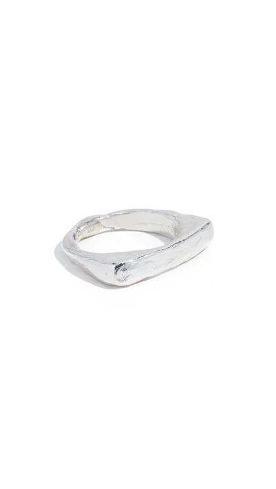Shop Scosha Hammered Ring In Silver