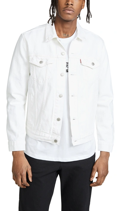 Levi's White Denim Jacket In White Out | ModeSens