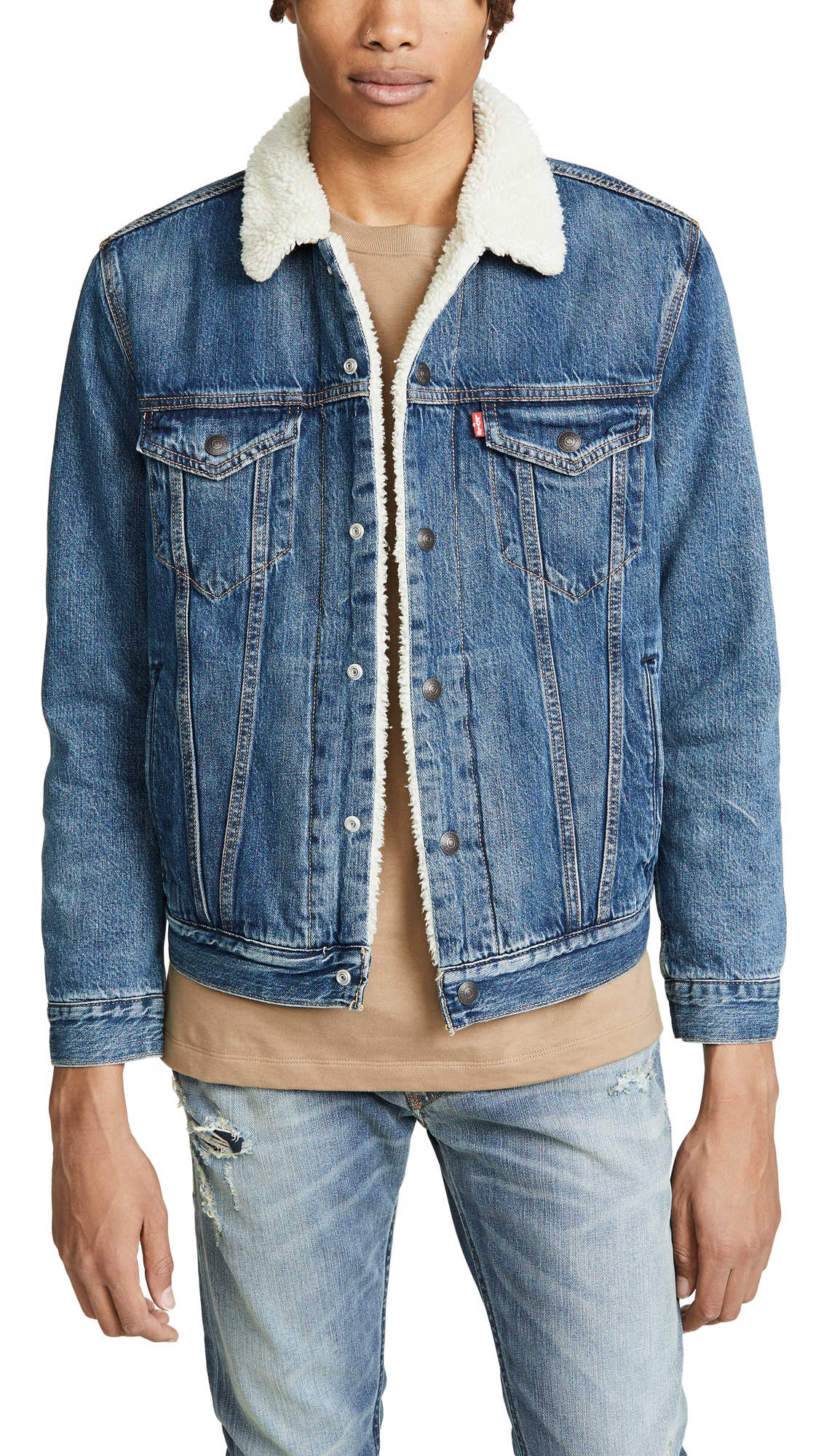 washing sherpa denim jacket