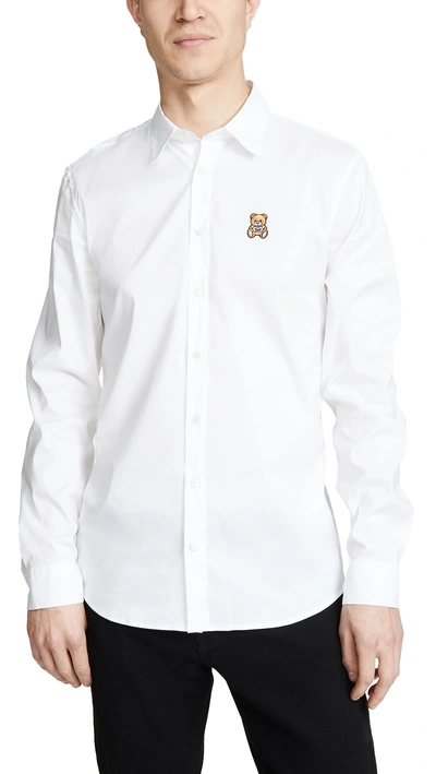 Shop Moschino Bear Shirt In White