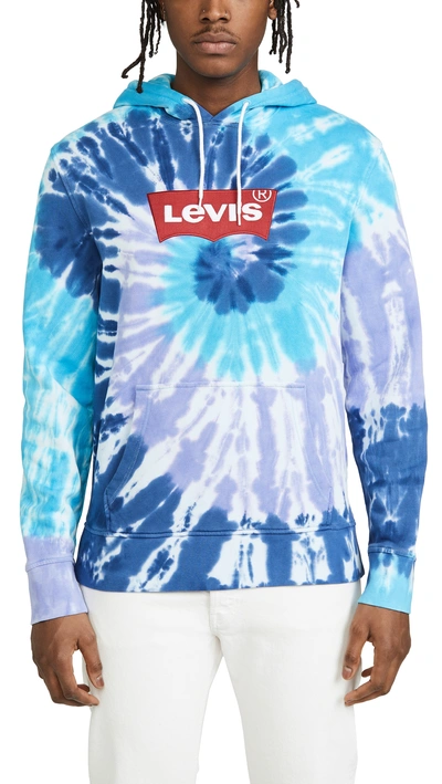 Levi's Embroidered Logo Hooded Tie-dyed Sweatshirt In Seasonal Tie Dye |  ModeSens