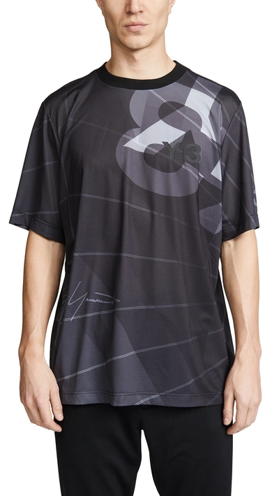 Shop Y-3 Football Shirt In Parachute Black