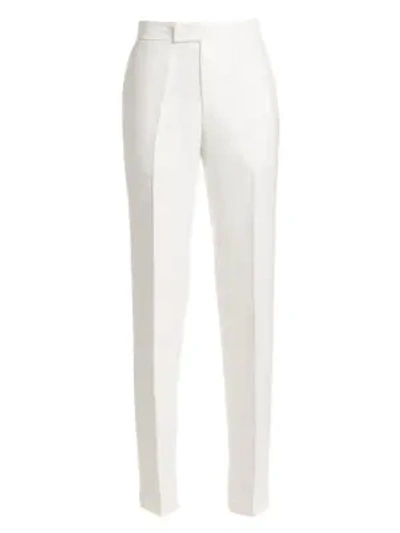 Shop Helmut Lang Slim Linen Trousers In Natural White