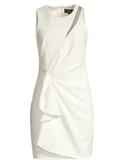 Shop Parker Black Adair Ruffle Crepe Sheath In Ivory