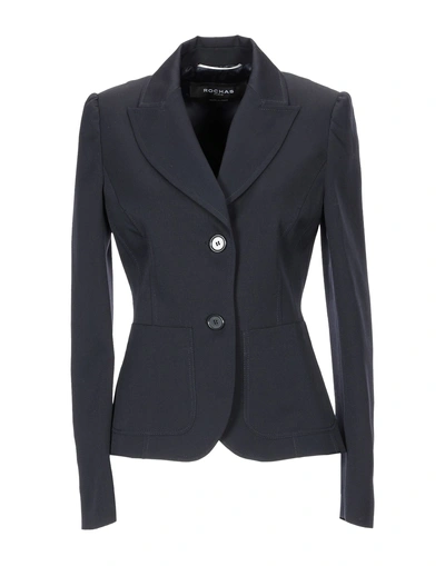 Shop Rochas Suit Jackets In Dark Blue