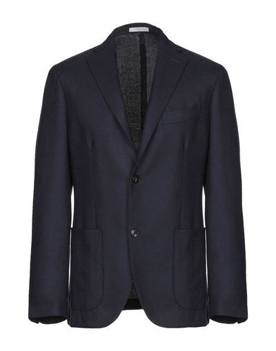 Shop Boglioli Man Suit Jacket Midnight Blue Size 40 Virgin Wool