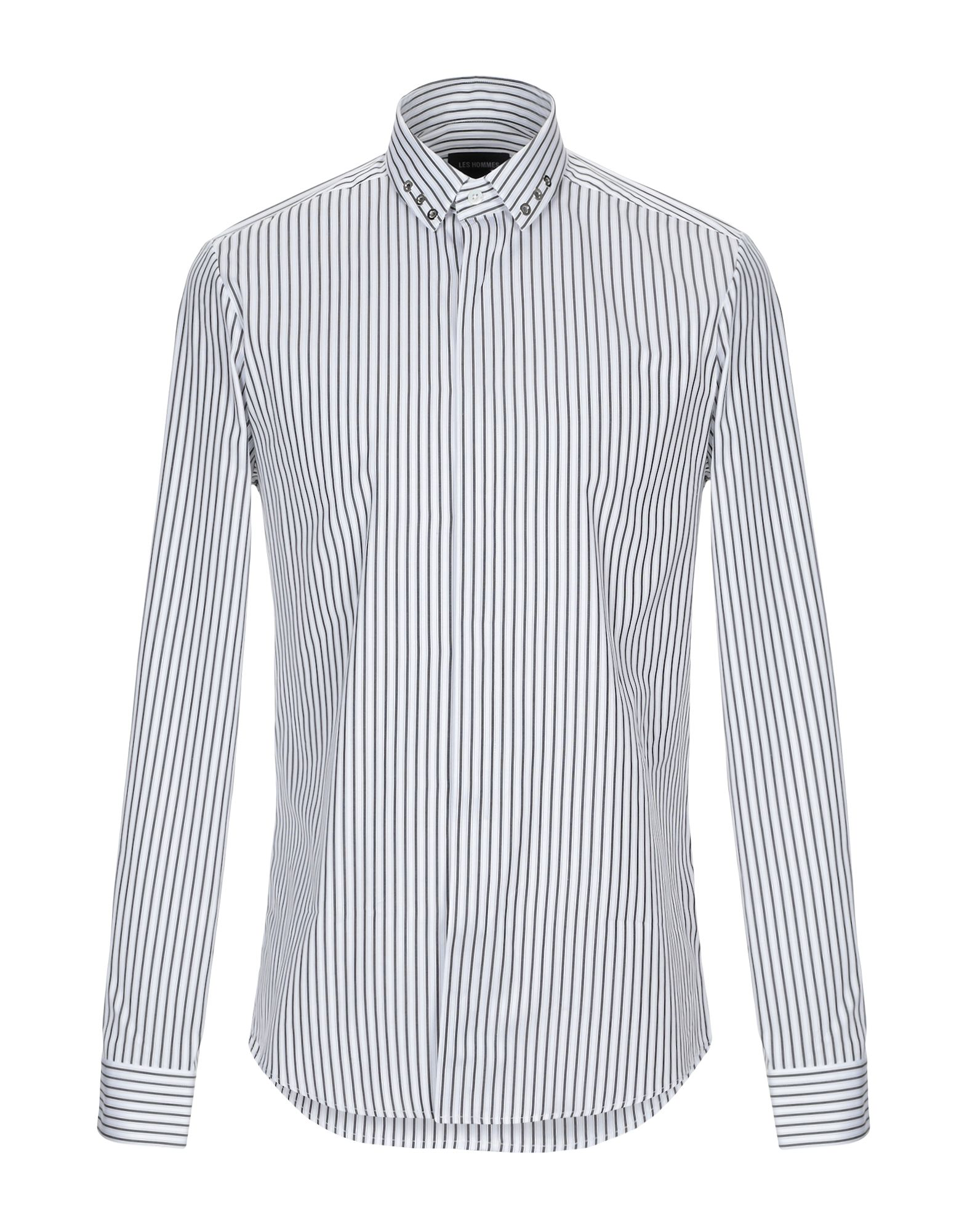 Les Hommes Classic Striped Shirt In White | ModeSens