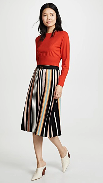 Shop Tory Burch Ellis Skirt In Webbing Stripe