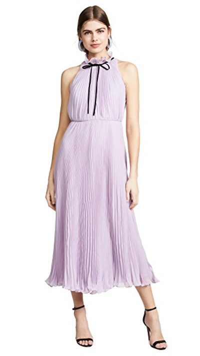 Shop Jill Jill Stuart Pleated Tie Neck Gown In Lilac