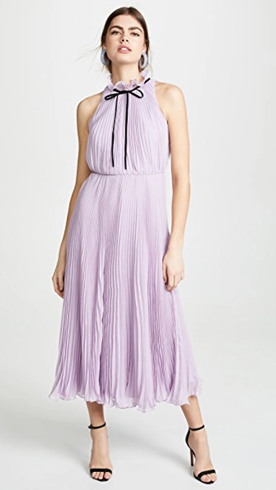 Shop Jill Jill Stuart Pleated Tie Neck Gown In Lilac