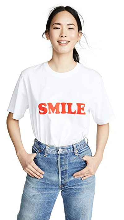 Shop Victoria Victoria Beckham Smile T-shirt In White