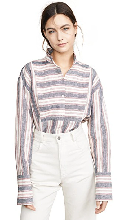 Linen Clean Collared Bib Shirt