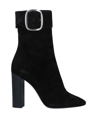 Shop Saint Laurent Woman Ankle Boots Black Size 9 Soft Leather