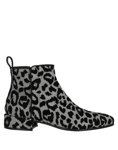 Shop Dolce & Gabbana Woman Ankle Boots Silver Size 6.5 Textile Fibers