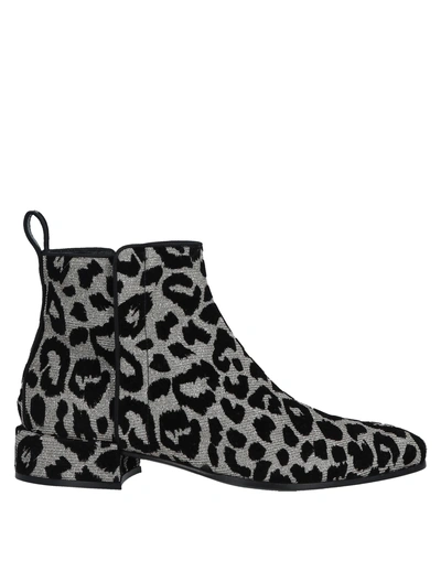 Dolce & Gabbana Chelsea Ankle Boots In Color-changing Leopard Fabric In Silver