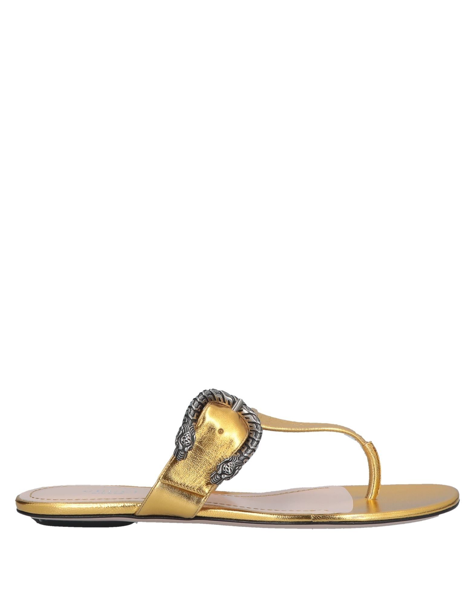 gold gucci flip flops