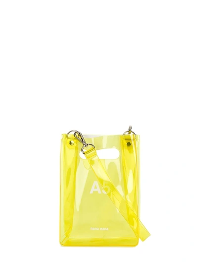 Shop Nana-nana 'a5' Sheer Shoulder Bag - Yellow
