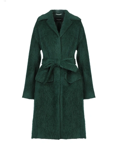 Shop Rochas Coat In Emerald Green