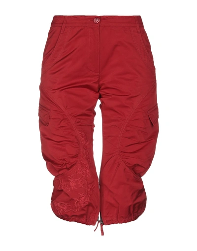 Shop Scervino Street Cropped Pants & Culottes In Red