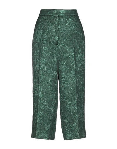 Shop Rochas Cropped Pants & Culottes In Emerald Green