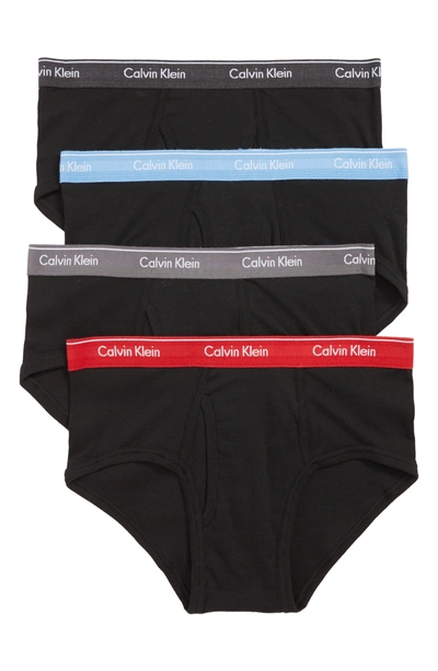 Shop Calvin Klein 4-pack Cotton Briefs In Black/ Charcoal Heather