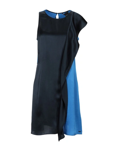 Shop Armani Exchange Short Dresses In Dark Blue