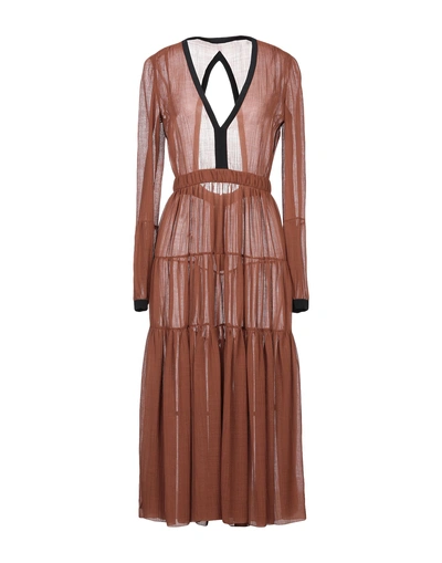 Shop Rochas Midi Dress In Brown