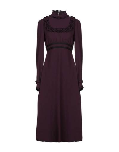 Shop Rochas Midi Dress In Deep Purple