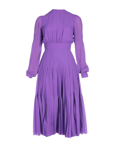 Shop Rochas Midi Dress In Purple