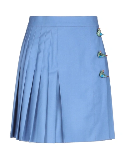Shop Dolce & Gabbana Midi Skirts In Pastel Blue