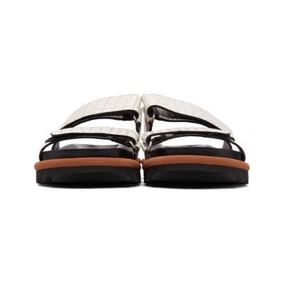 Shop Dries Van Noten White Croc Slides In 001 White