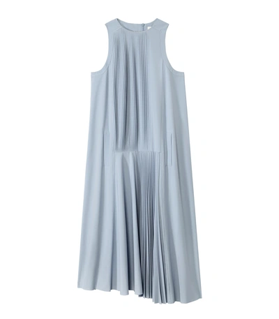 Shop Tibi Grey Edith Pleated Mini Sleeveless Dress