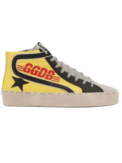 Shop Golden Goose Slide Sneaker In Yellow Leather-red Ggdb