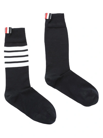 Shop Thom Browne Cotton Socks In Navy