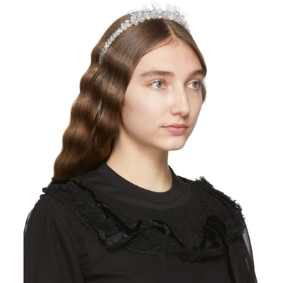 Shop Simone Rocha Transparent Pearl Crystal Tiara In Clear/pearl