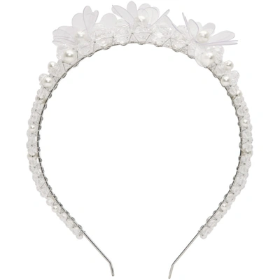 Shop Simone Rocha Transparent Pearl Crystal Tiara In Clear/pearl