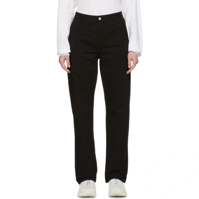 Shop Carhartt Work In Progress Black Straight Pierce Trousers In 89gd Black