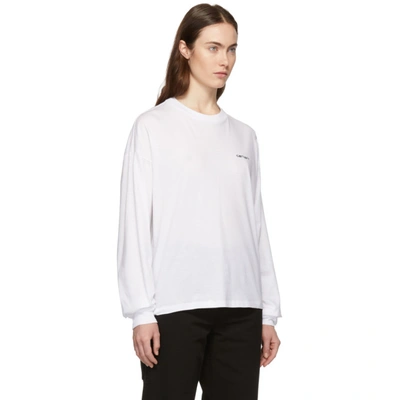 Shop Carhartt Work In Progress White Script Embroidery T-shirt In 0290 Whi/bl