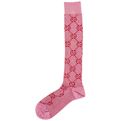 Pink Gg Supreme Metallic Socks