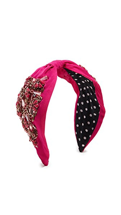 Shop Namjosh Classic Embellished Headband In Berry