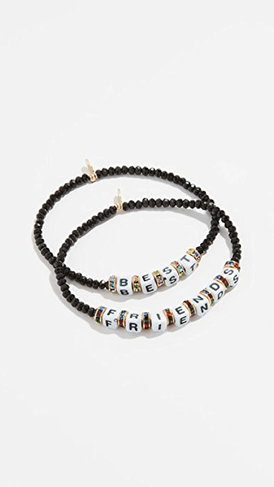 Shop Shashi Romy & Michelle Bracelets In Black