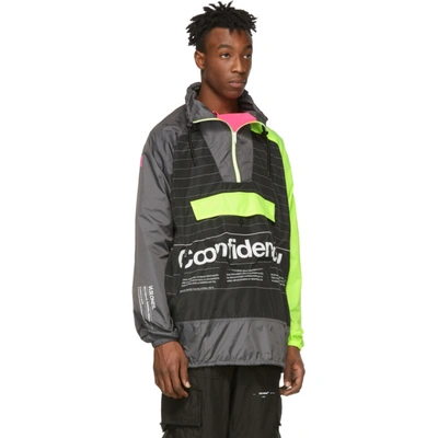 Shop Marcelo Burlon County Of Milan Multicolor Lettering Windbreaker Jacket In 8888 Multic