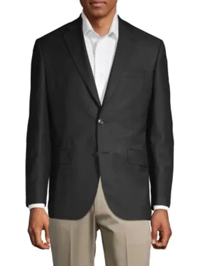 Shop Jack Victor Houndstooth Wool Sportcoat In Black