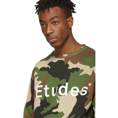Shop Etudes Studio Etudes Green Camo Logo Sweatshirt