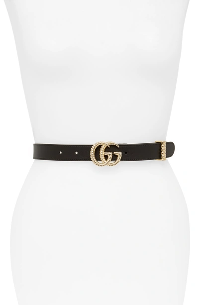 Shop Gucci Calfskin Leather Belt In Nero